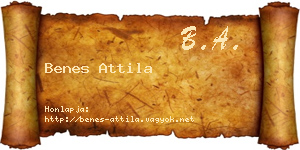 Benes Attila névjegykártya